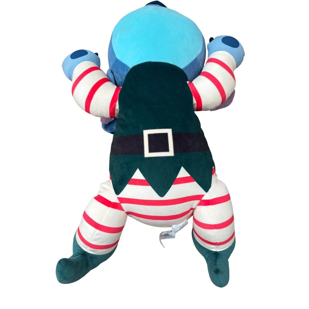 Disney Stitch Plush Kids Blue Christmas Elf Striped Cuddleez Large 24in
